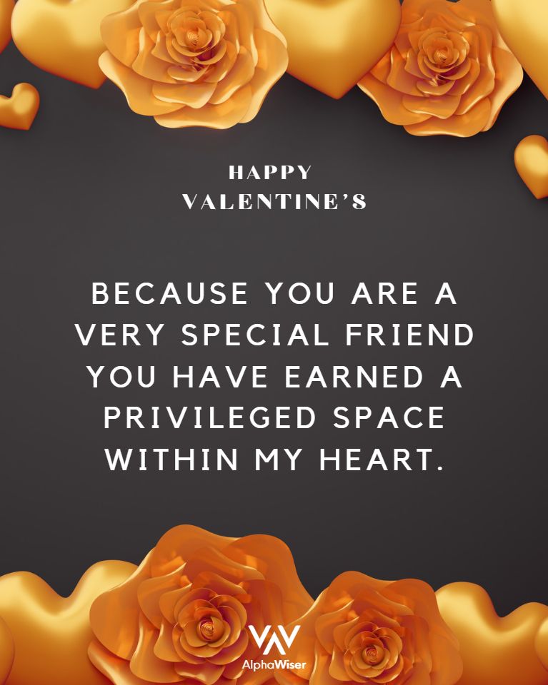 BECAUSE YOU ARE A VERY SPECIAL FRIEND YOU HAVE EARNED A PRIVILEGED SPACE
WITHIN MY HEART.