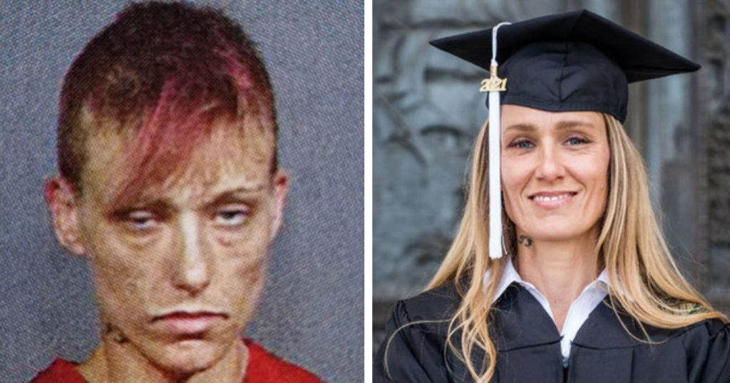 47-year-old who was a meth addict at 12 and had 17 felony convictions graduates University after getting clean