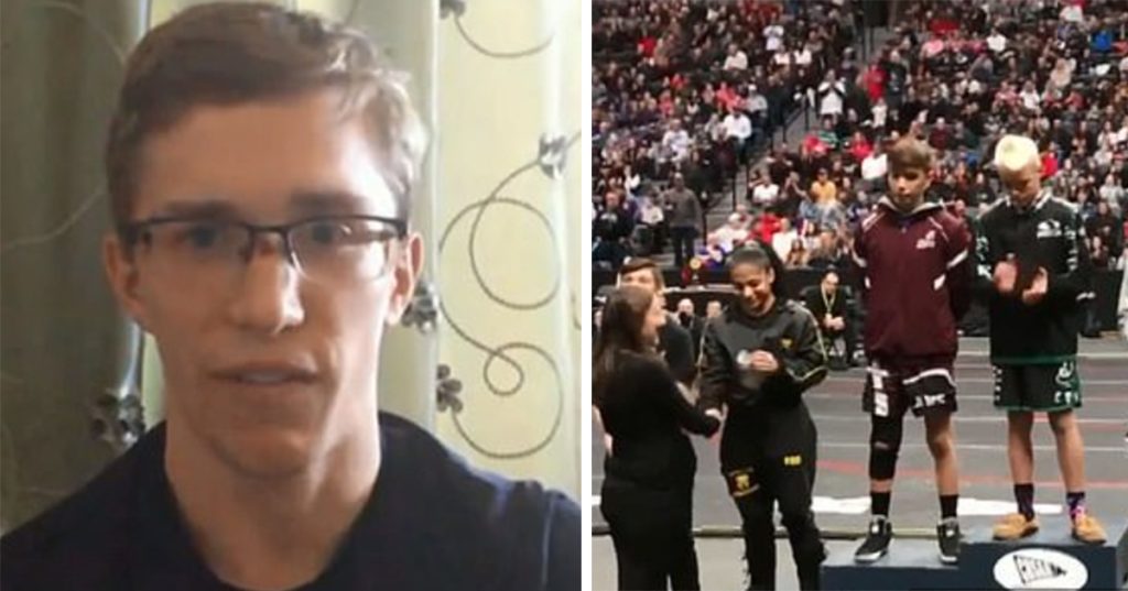 High school wrestler forfeits state tournament immediately when he sees who opponent is